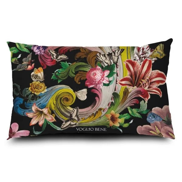 Fleurs de Rocaille 16" x 26" cushion cover Back 