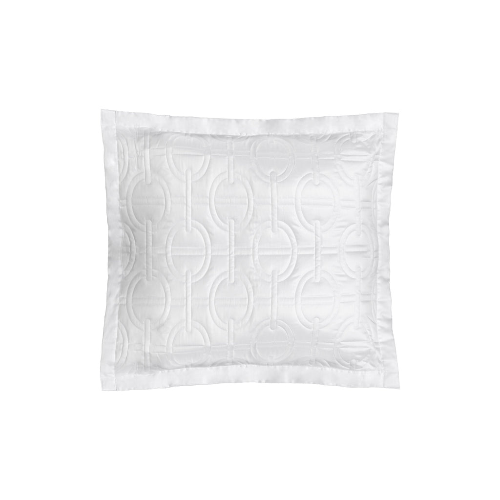 Chaine Quilted Euro Sham in White