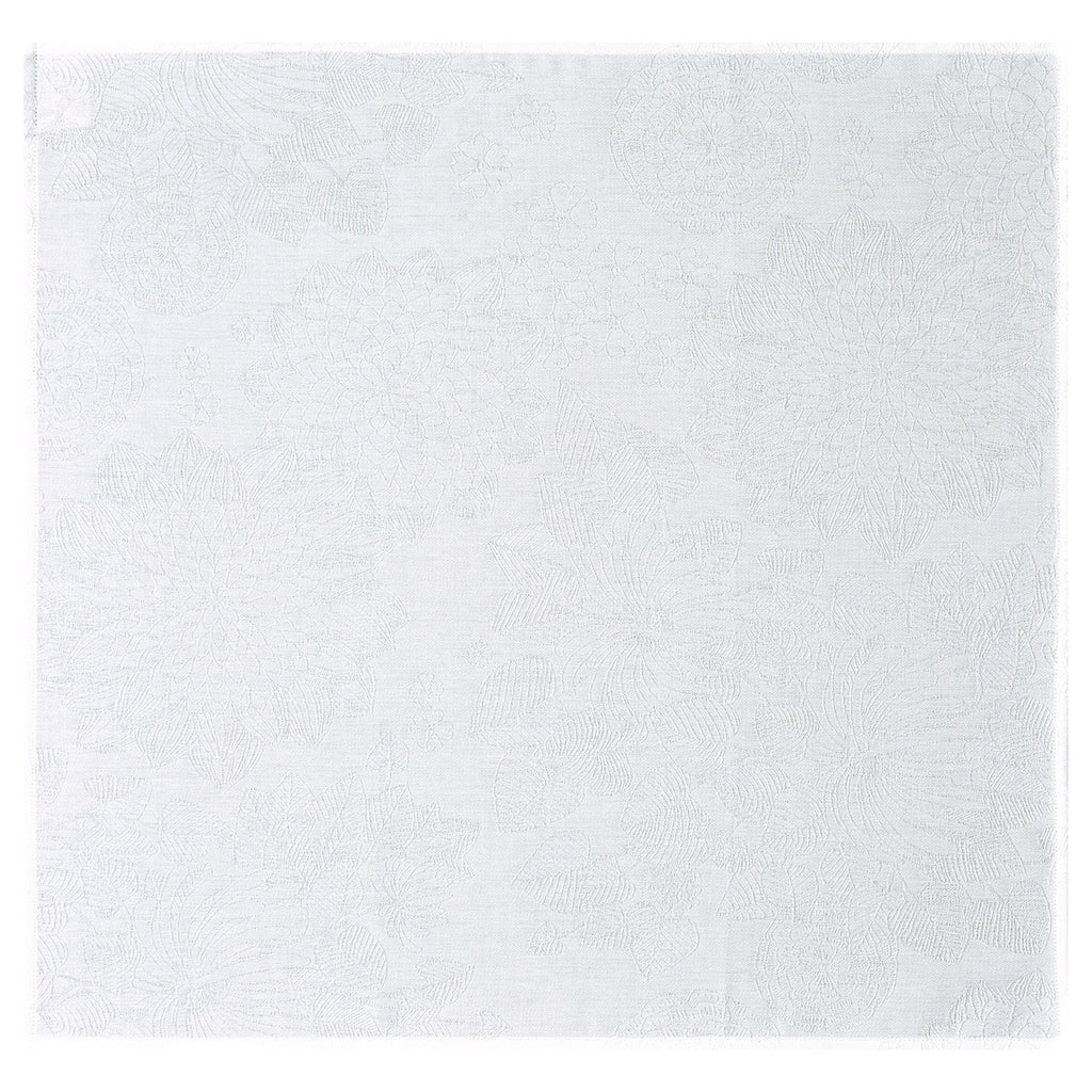 Marie-Galante White napkin with subtle tone on tone white flower pattern