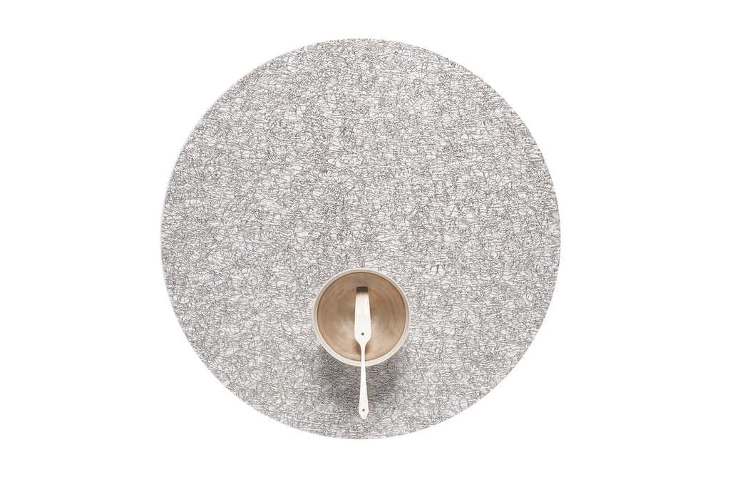 Metallic Lace Silver Round Placemat