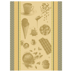 Chocolats Yellow Tea Towel