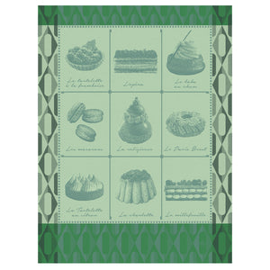 Patisseries Francaises green teatowel