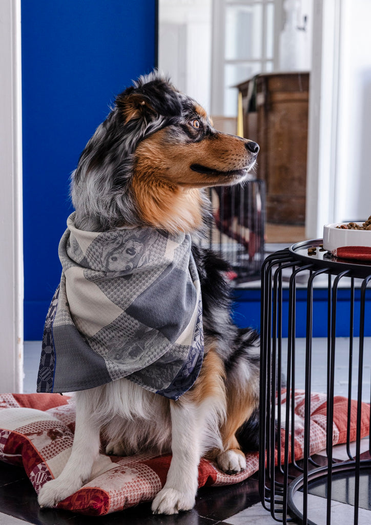 Truffes Grey Tea towel with add