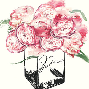 Paris Peonies Cocktail Paper Napkins