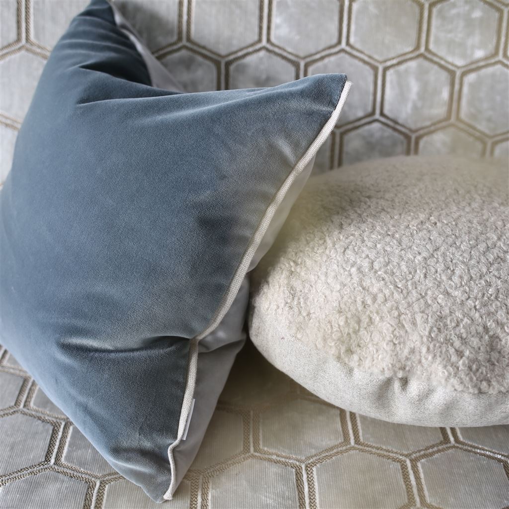 Varese Granite & Platinum Cushion - shown with another pillow