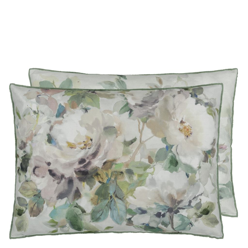 Thelma's Garden Celadon Decorative Pillow