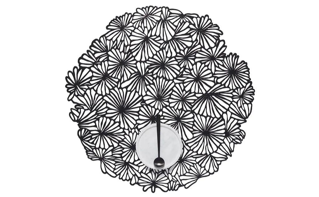 Daisy Round Placemats - Black