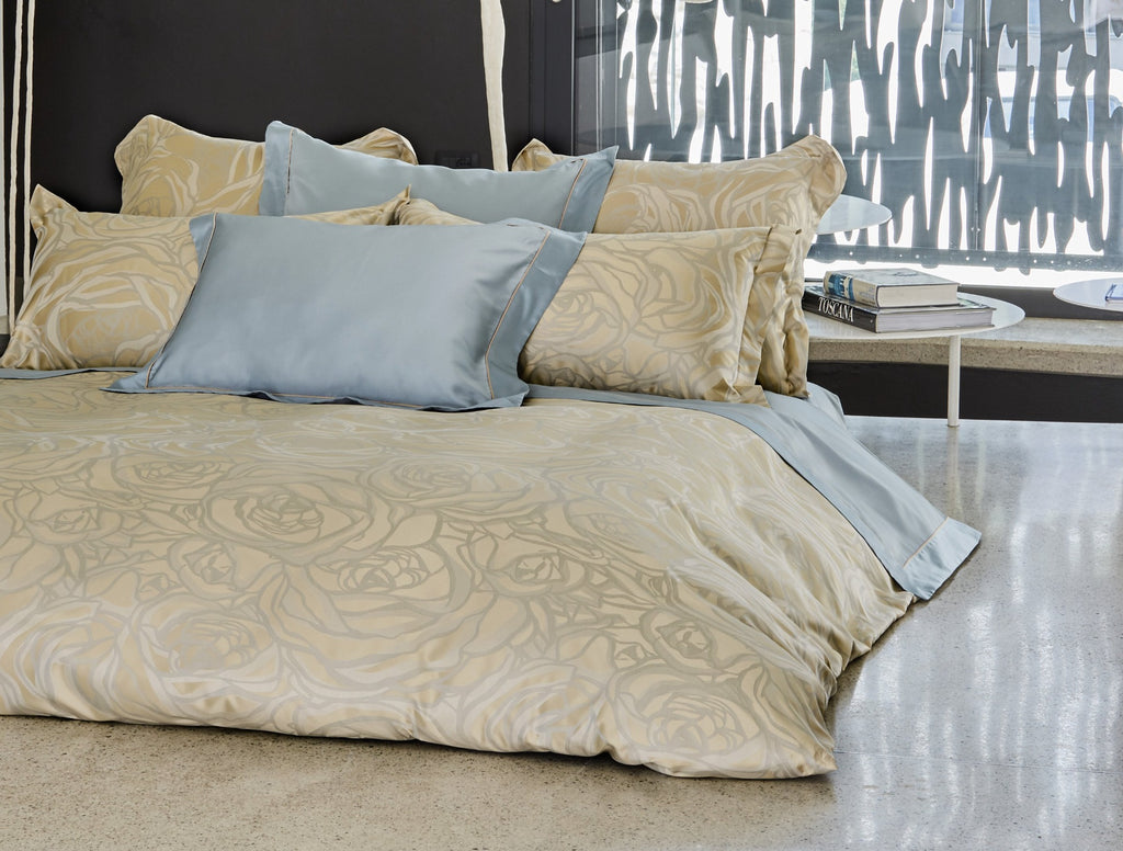 Roseto Duvet Cover in Flax