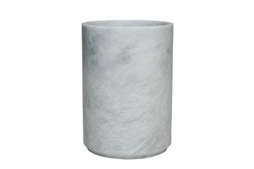 Eris Pearl White Round Wastebasket