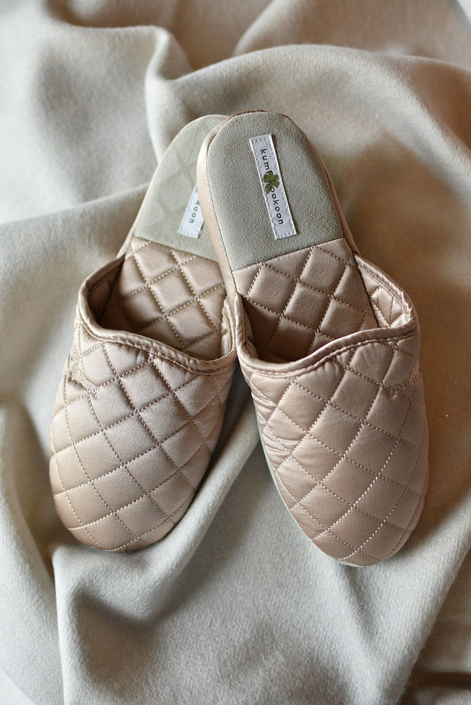 Champagne Silk Slippers