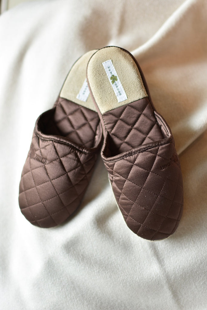 Chocolate Silk Slippers