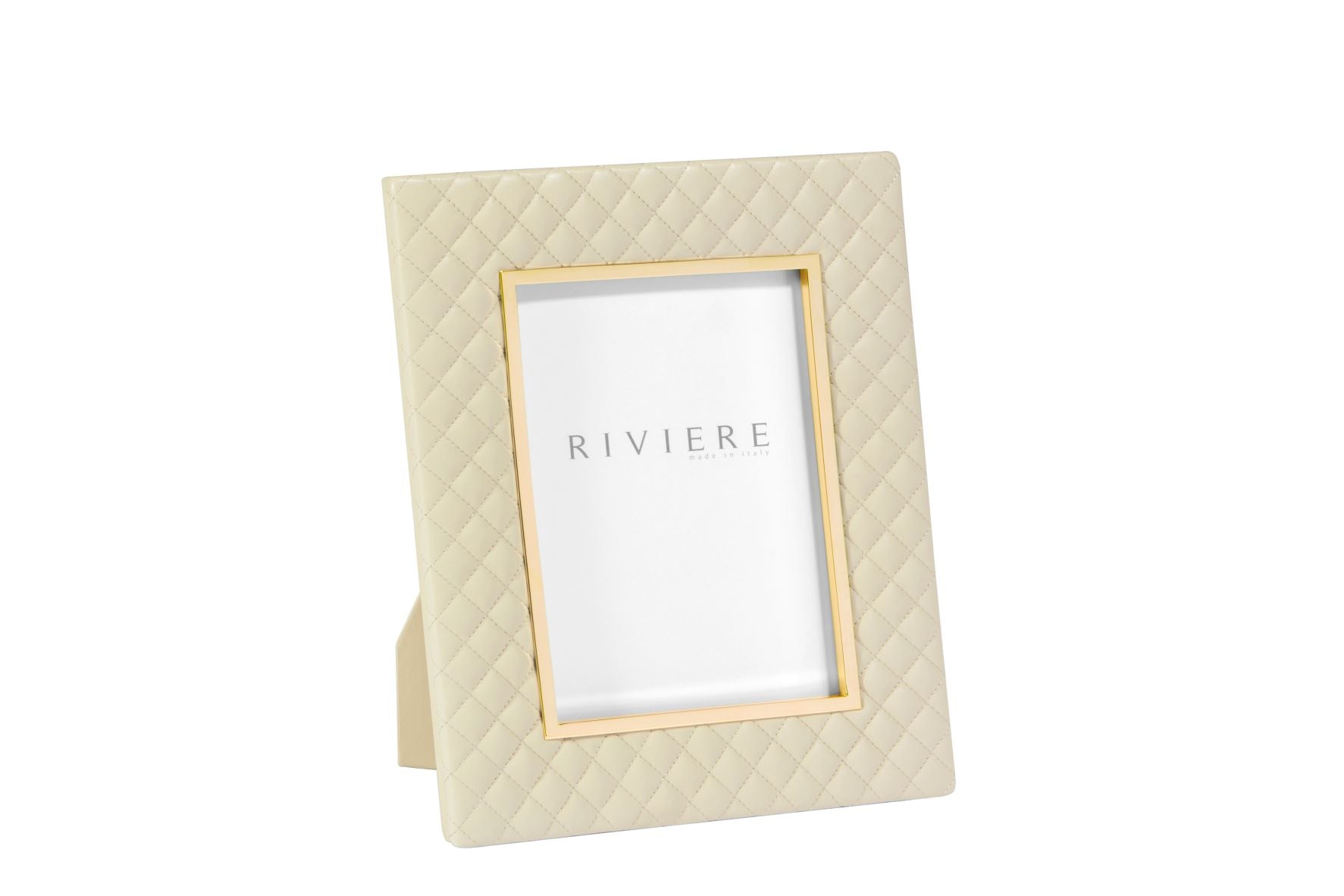 ANITA 5"x 7" Quilted Leather Frame - Ivory