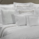 Fretwork Bedding in White/ Khaki Embroidering 