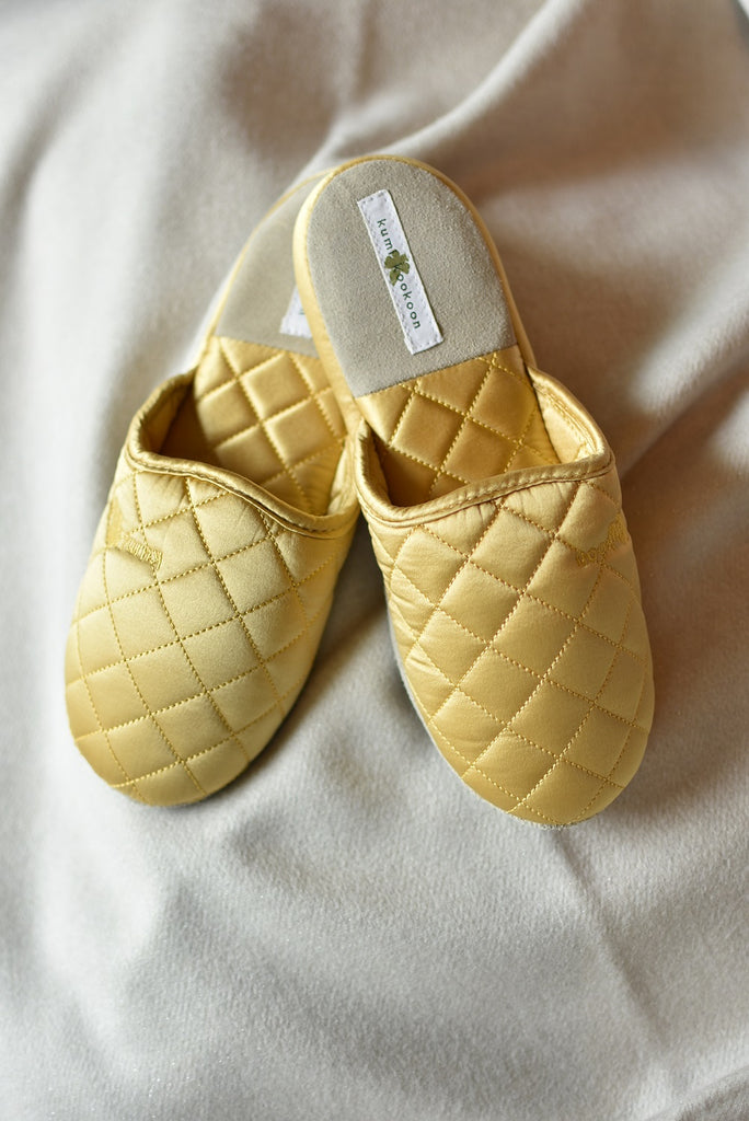 Gold Silk Slippers
