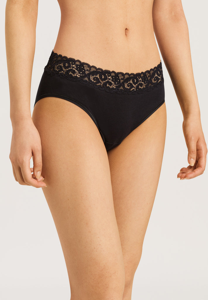 Moments Midi Briefs - Black with lace