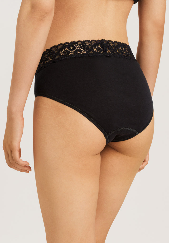 Moments Midi Briefs - Black with lace