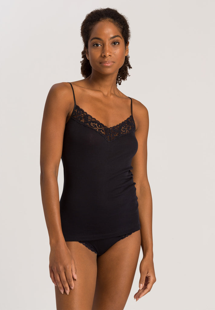 Moments Spaghetti top with lace detail in v-neck across front