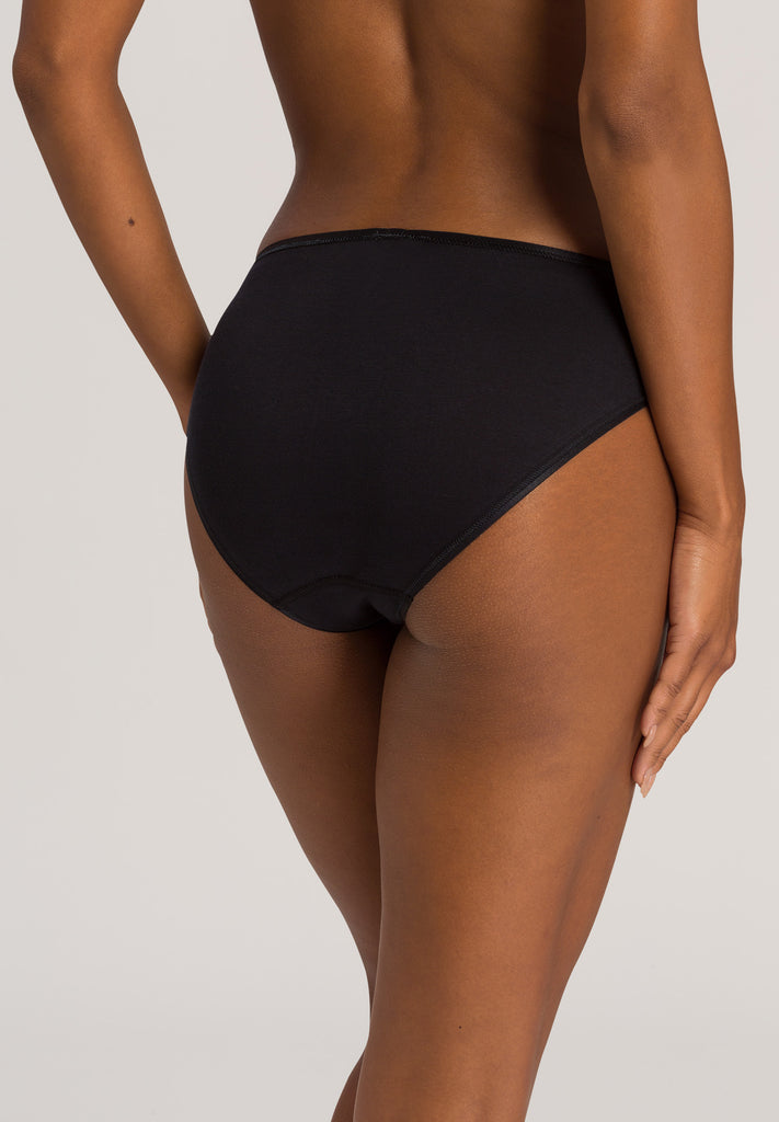 Cotton Seamless Midi Brief - Black