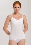 Cotton Seamless Padded Spaghetti Top - White
