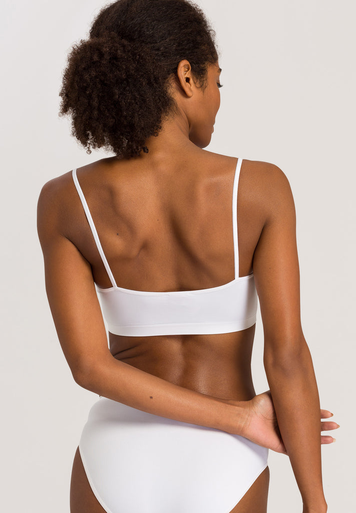 Touch Feeling Spaghetti Strap Crop Top Back - White