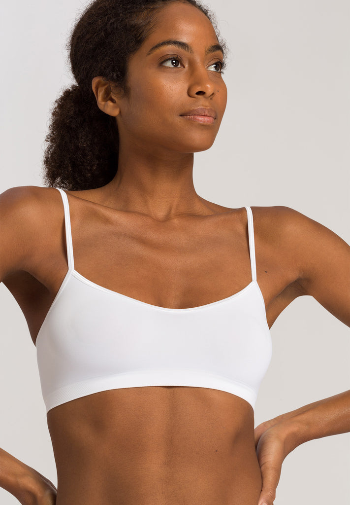 Touch Feeling Spaghetti Strap Crop Top - White