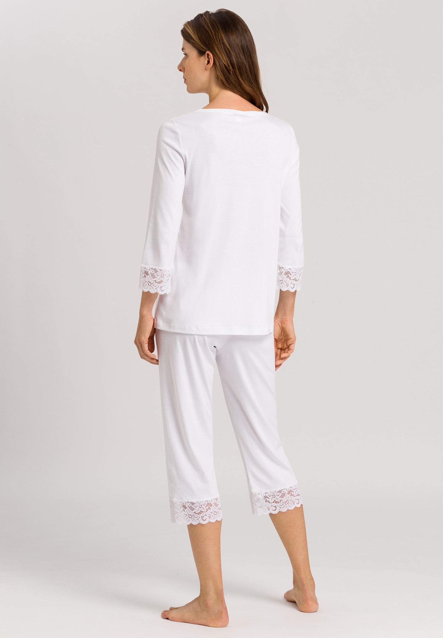 Moments 3/4 Sleeve Pajama - White
