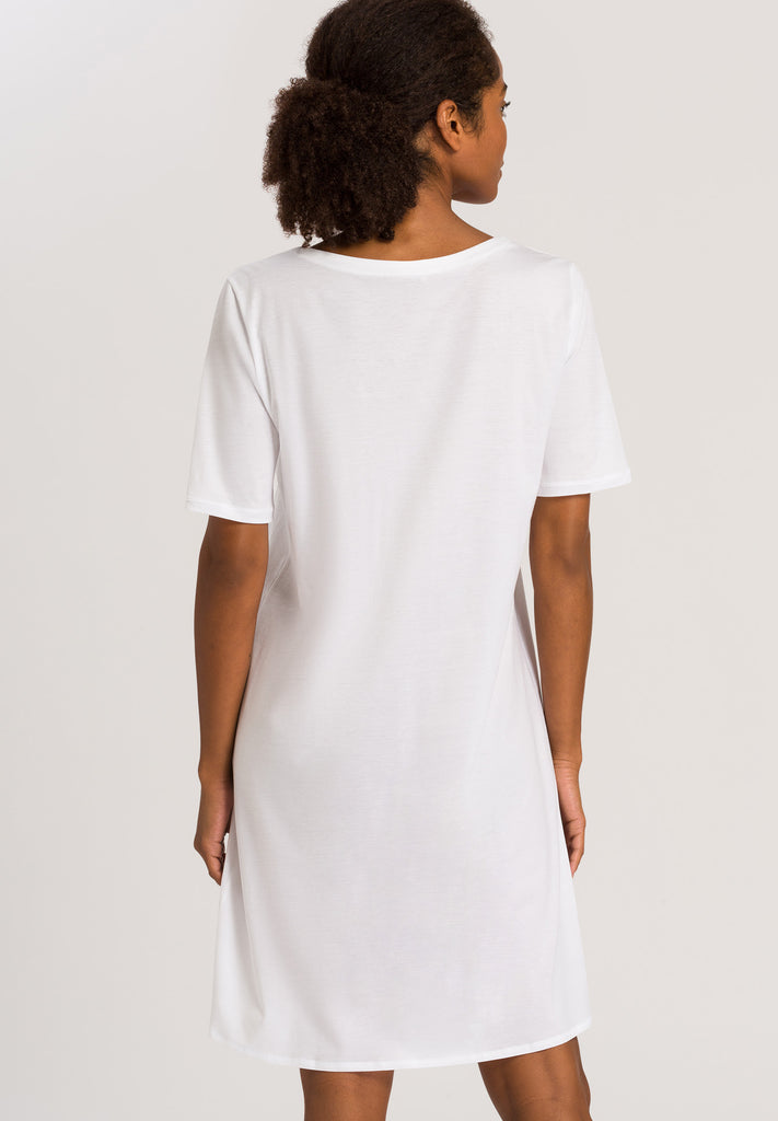 Cotton Deluxe Short Sleeve Nightdress - White