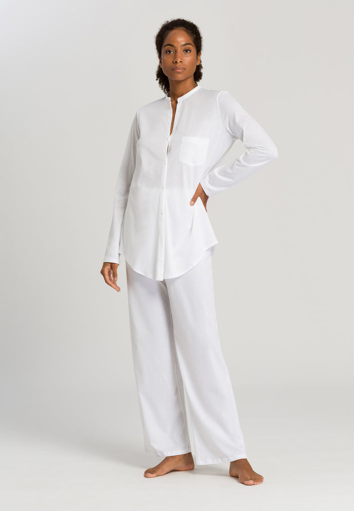 Cotton Deluxe Long Sleeve Pajama - White