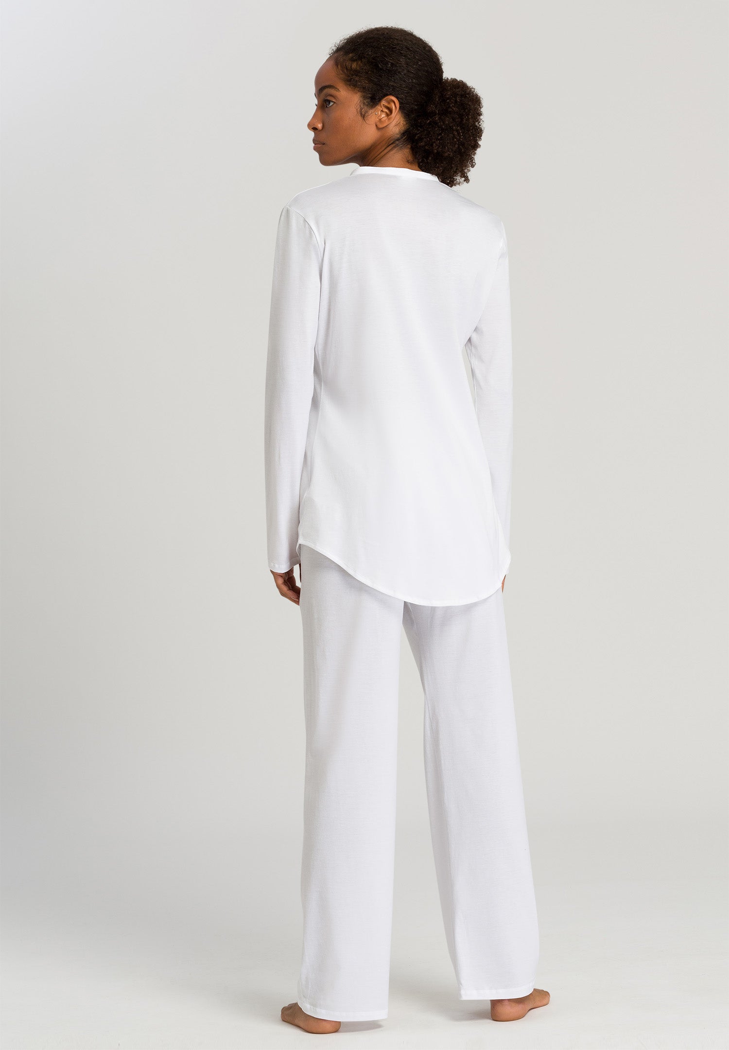 Cotton Deluxe Long Sleeve Pajama - White