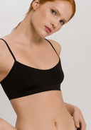 Touch Feeling Spaghetti Strap Crop Top - Black