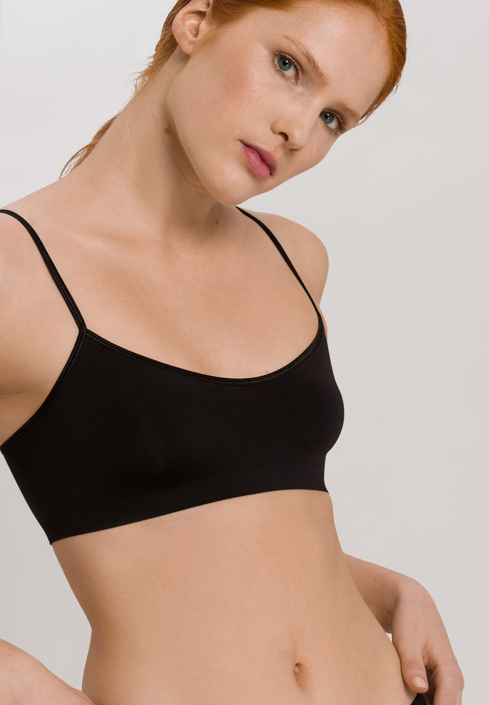 Touch Feeling Spaghetti Strap Crop Top - Black