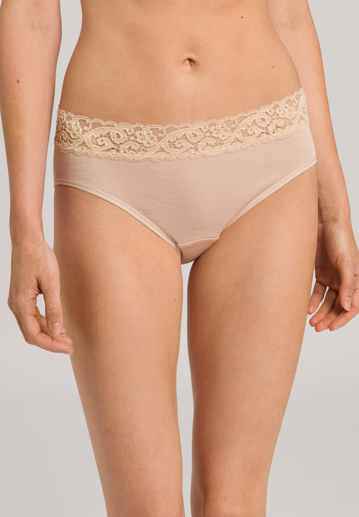 Moments Midi Briefs - Beige with lace