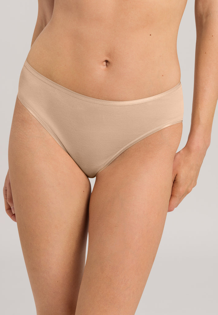 Cotton Seamless Midi Brief - Beige