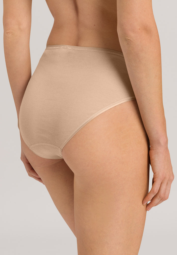 Cotton Seamless Midi Brief - Beige