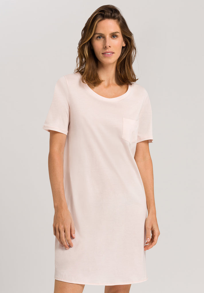 Cotton Deluxe Short Sleeve Nightdress - Crystal Pink
