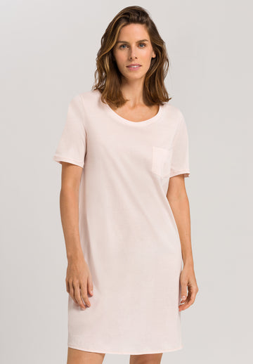 Cotton Deluxe Short Sleeve Nightdress - Crystal Pink