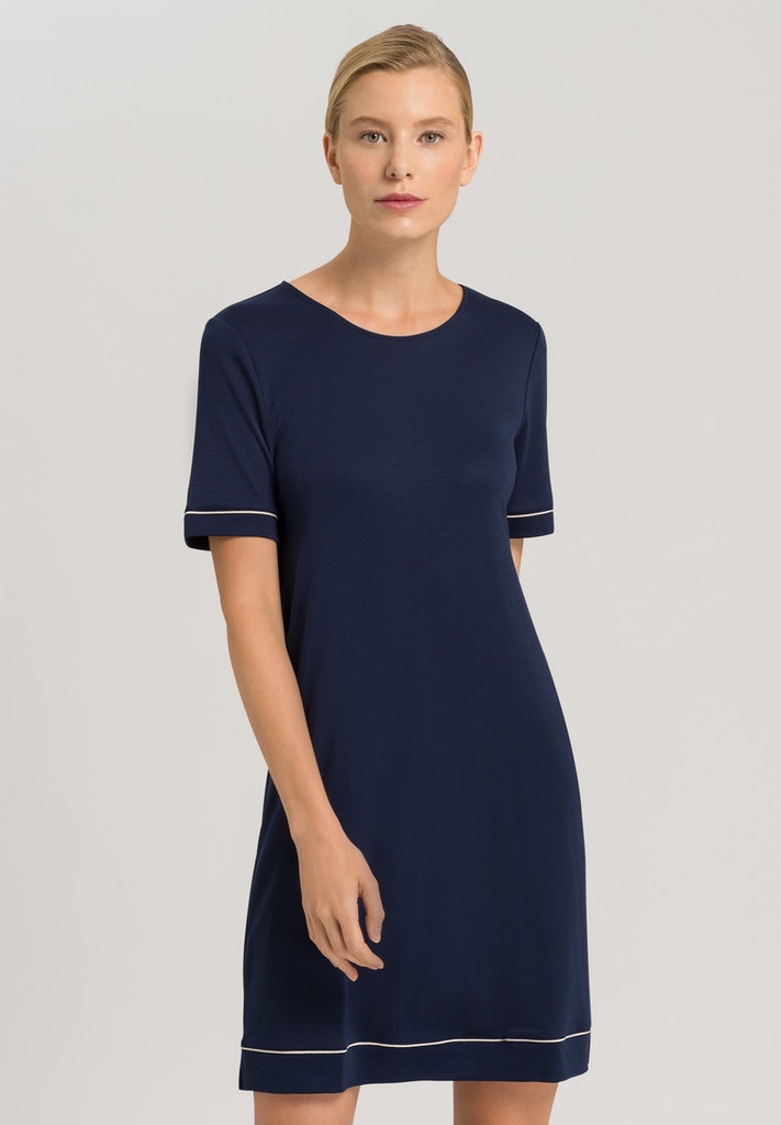 Natural Comfort Short Sleeve Nightdress - Deep Navy