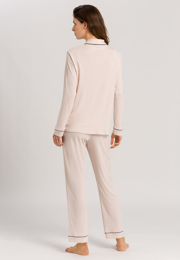 Natural Comfort Long Sleeve Pajama - full view back - Almond