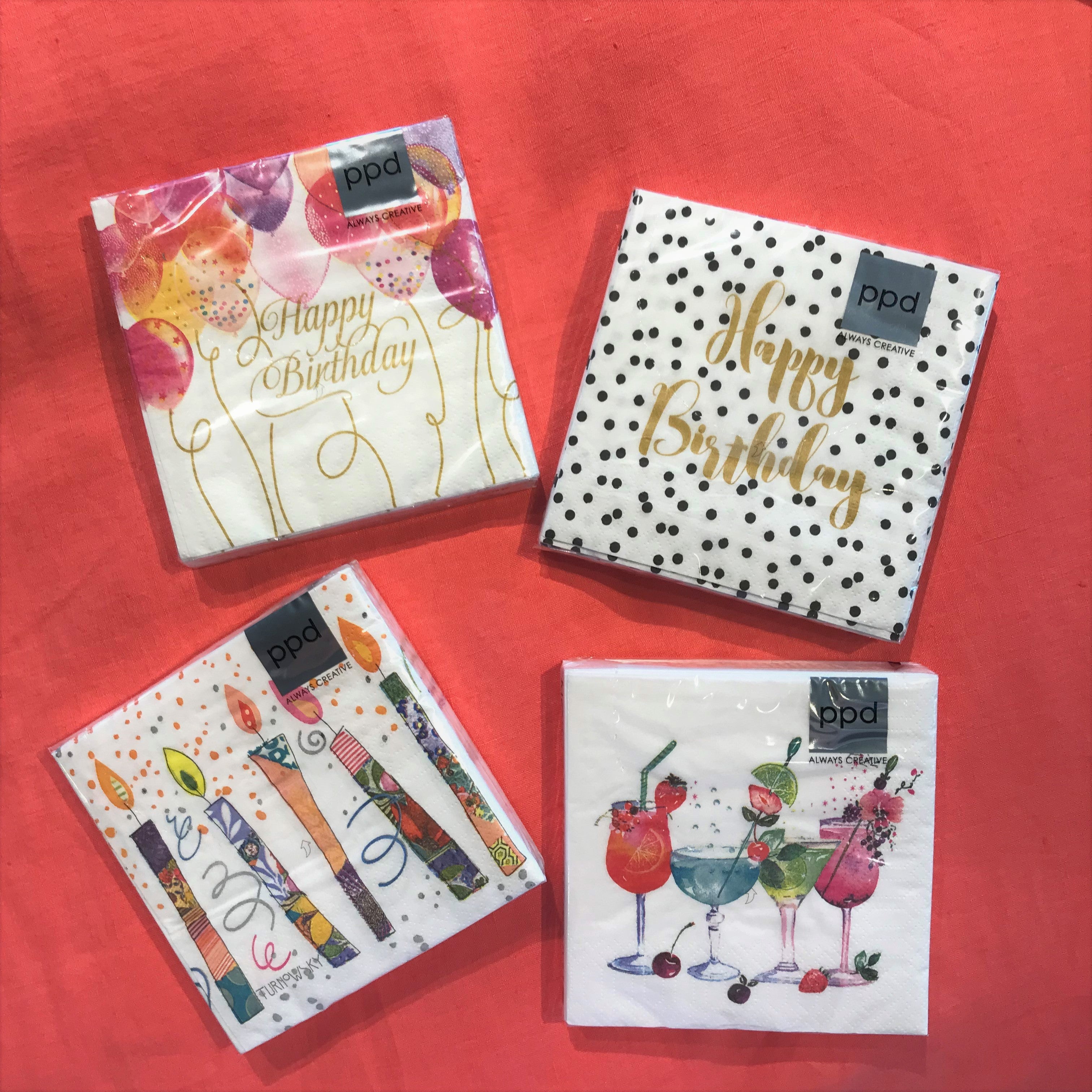 Birthday Paper Napkins - Available in 4 Different Designs