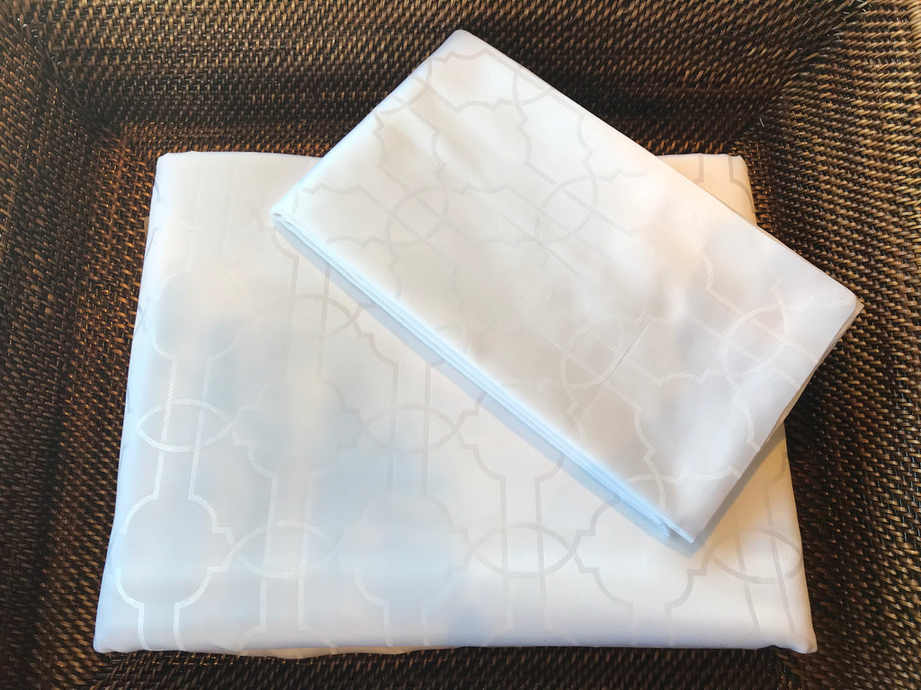 Fretwork Jacquard King Duvet Cover and Shams Set