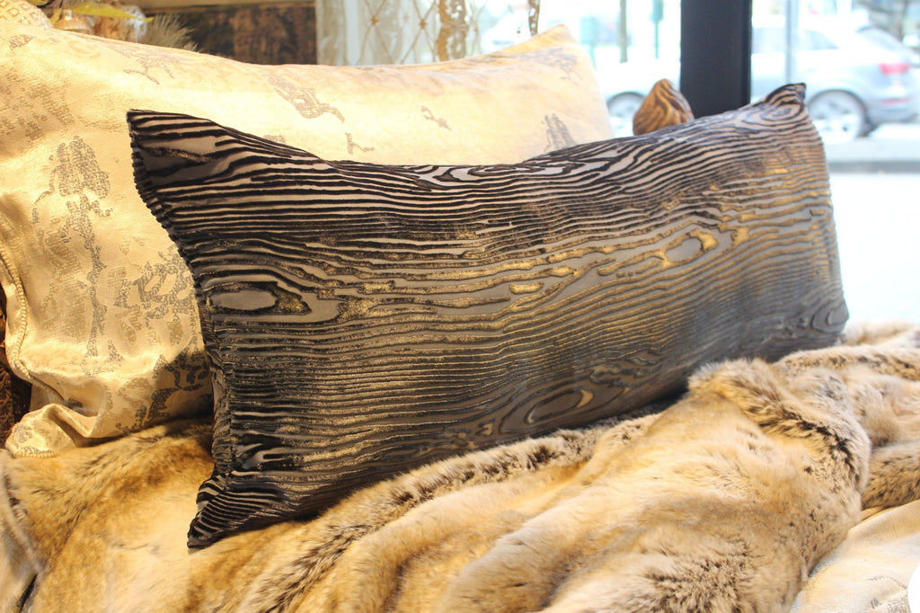 Velvet Woodgrain Oregano Pillow