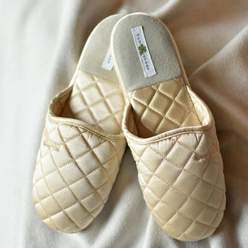 Ivory Silk Slippers