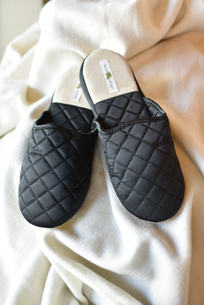 Midnight Silk Slippers
