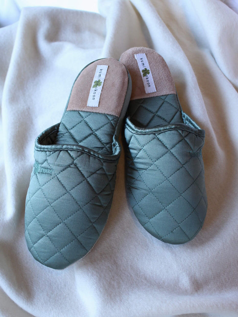 Moss Silk Slippers