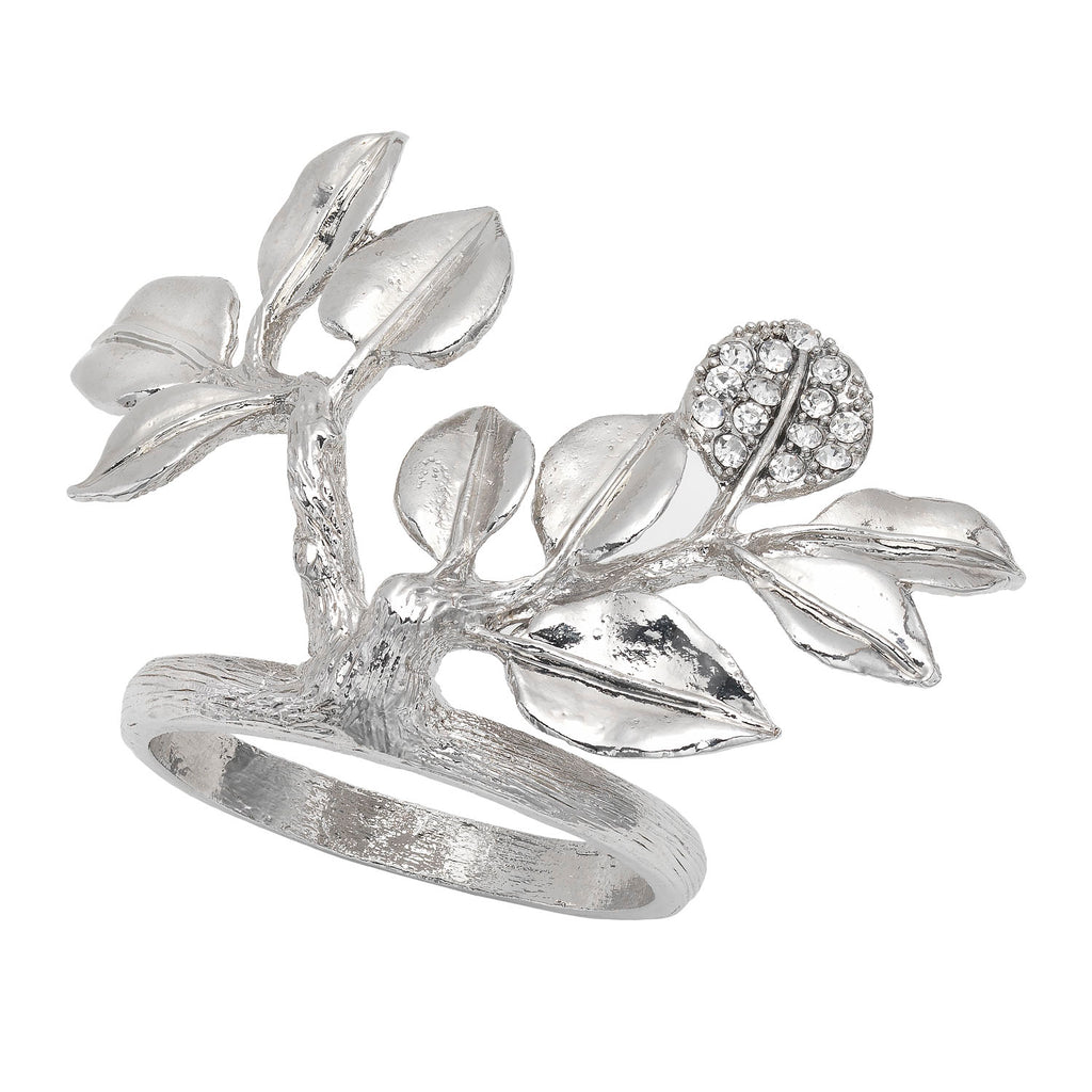 Silver Sprig Napkin Rings