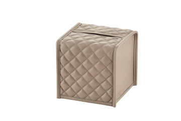 ELBA Leather Box Cover- Taupe