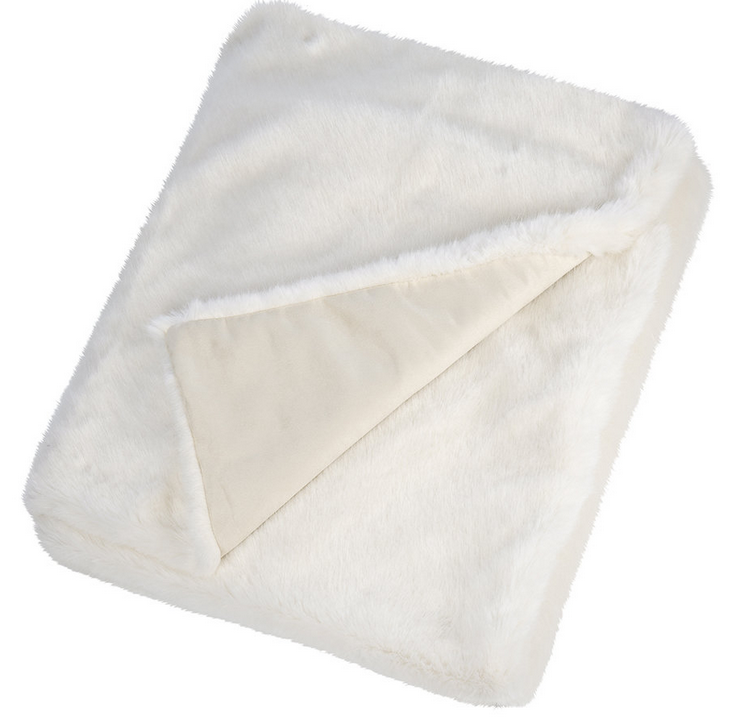 White Faux Fur Throw
