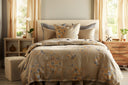 Duvet Cover and Euro Sham in Blue Brass
