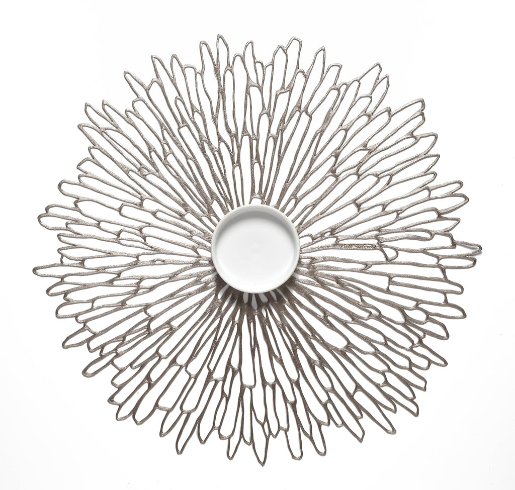 Bloom Round Placemats - Gun Metal