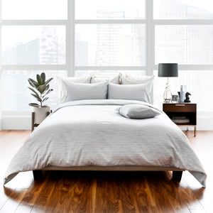 Vista Cotton Duvet Covers and Shams in Lichen